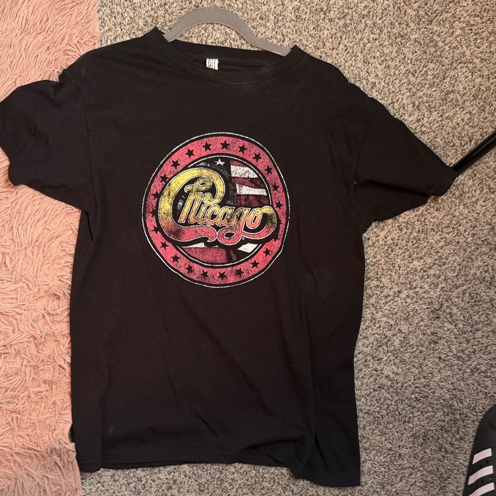 Alstyle Black Tee with Chicago Graphic